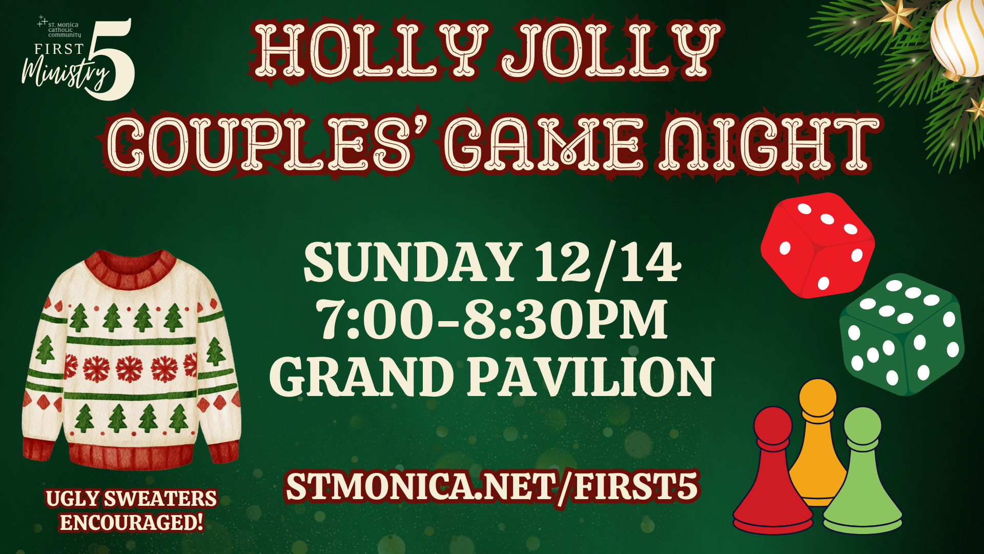 holly jolly game night flyer