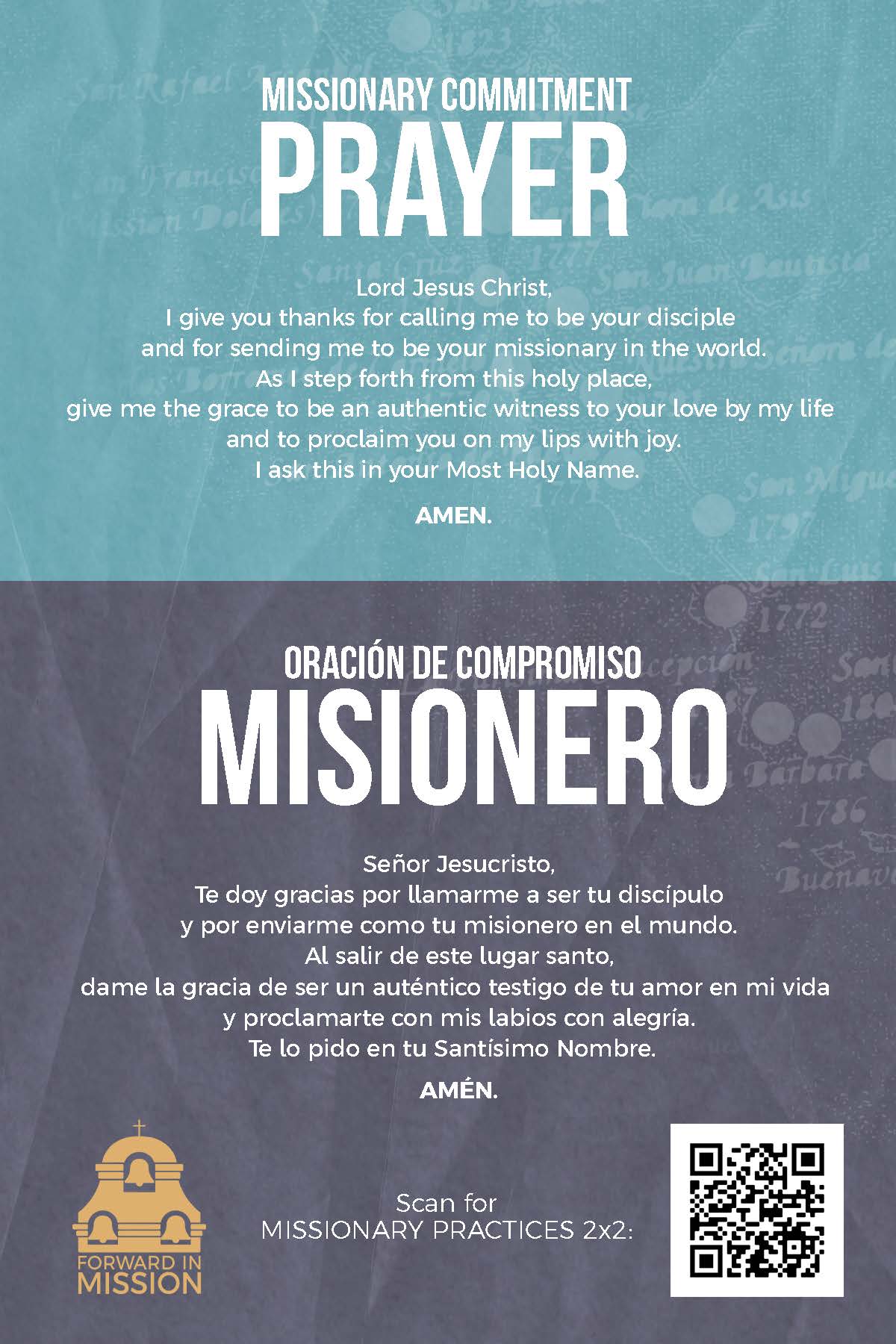 missionary committment prayer poster 4x6